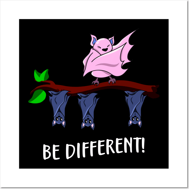 Dare to Be Different Funny Dabbing Bat Fun Wall Art by Foxxy Merch